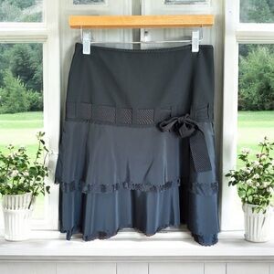 ELIE‎ TAHARI Layered Tiered Beautiful Formal Black Skirt 2